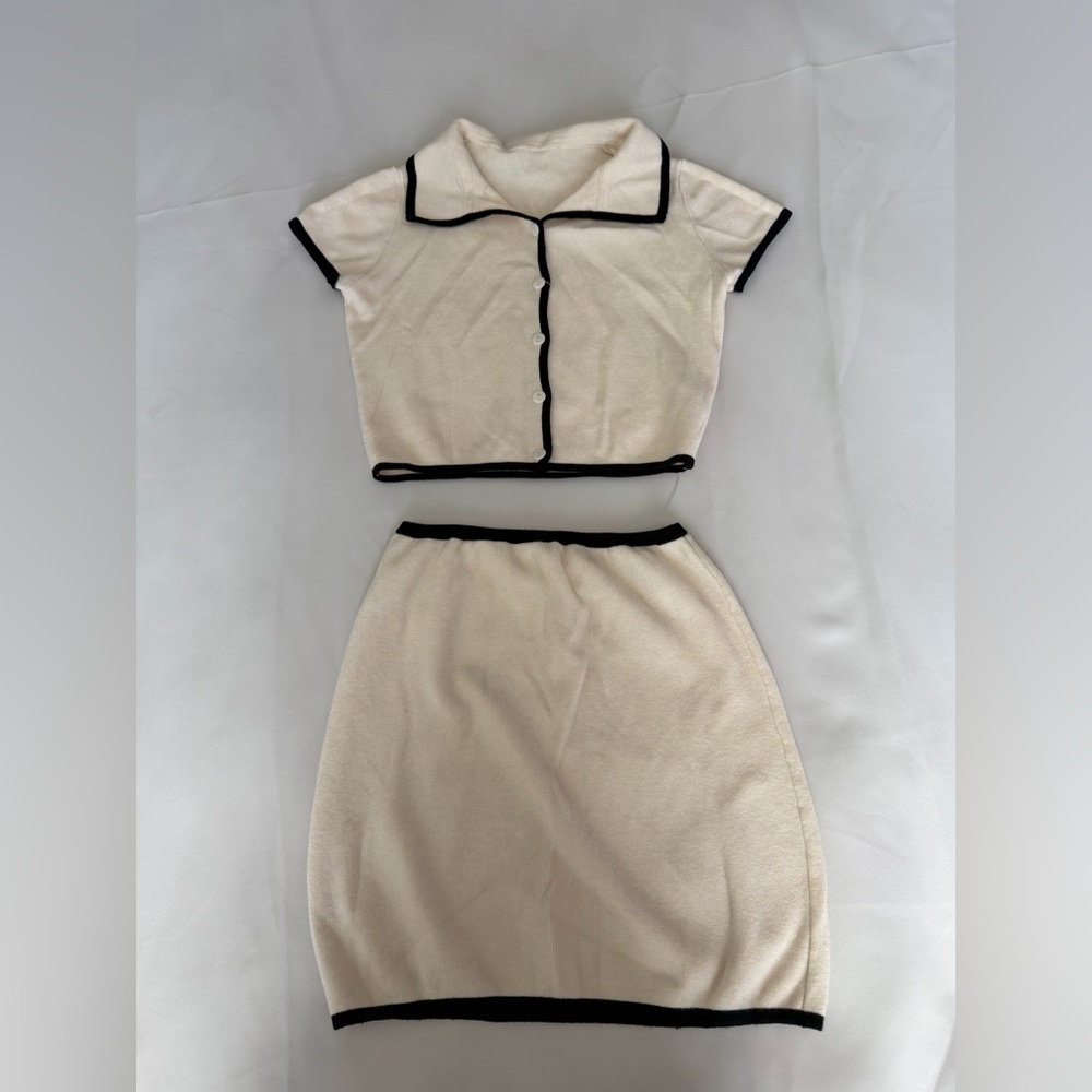 Elegant Cream Skirt Set